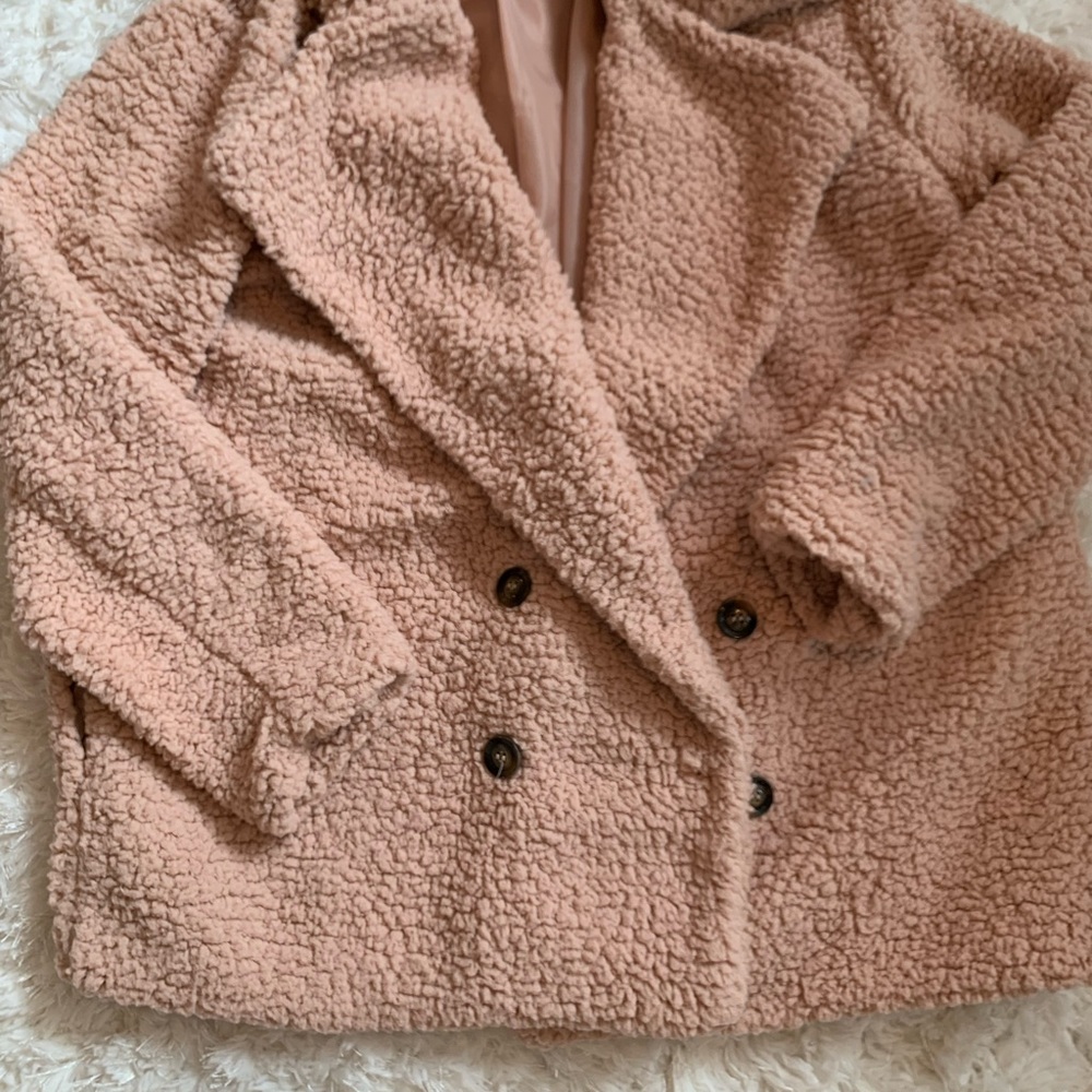 Pink teddy coat - Picture 2 of 5